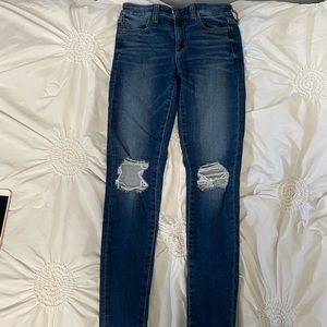 american eagle dark blue jeans